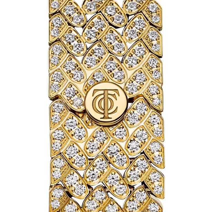 Tiffany Eternity:Diamond Watch in Yellow Gold with Diamonds and a Malachite Dial, 4