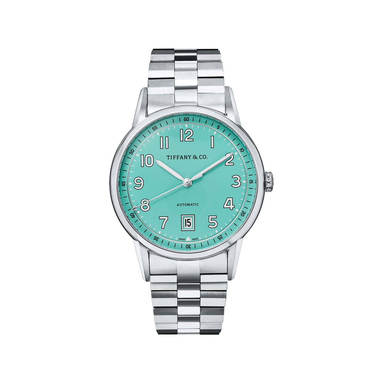 Tiffany CT60®:3-Hand 40 mm Watch in Steel with a Tiffany Blue