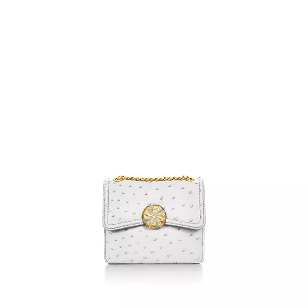 Medium Ribbons Shoulder Bag in Ostrich Leather