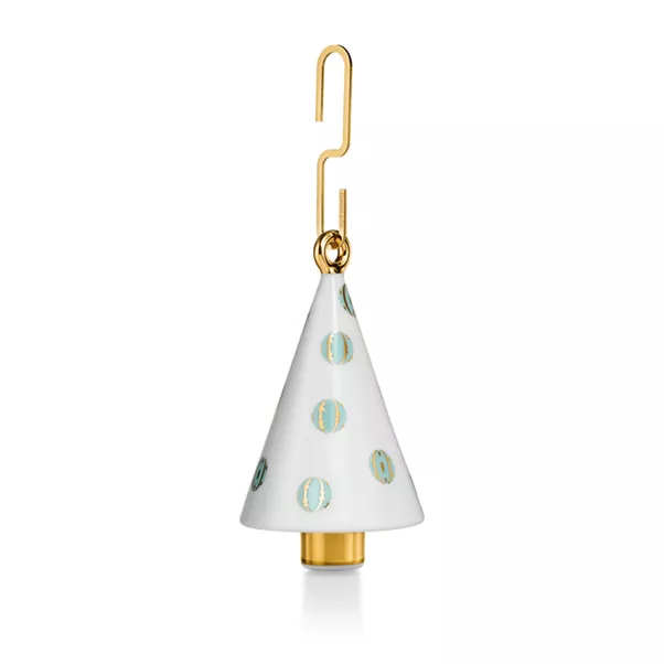 Tree Ornament in Multicolored Bone China