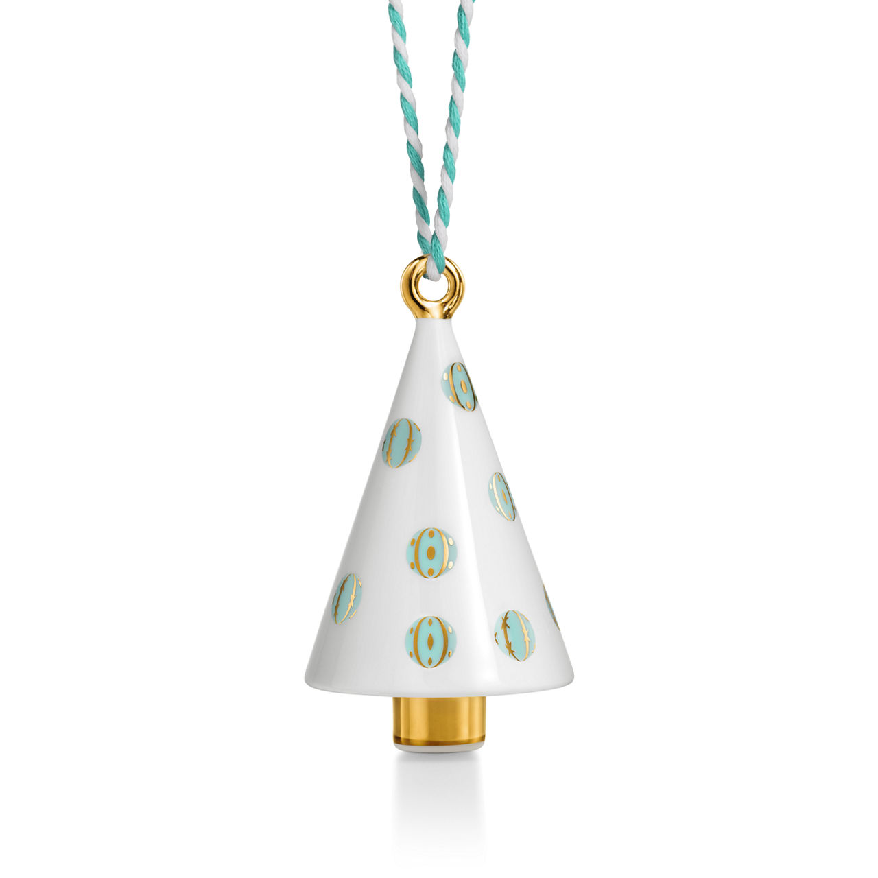 Tree Ornament in Multicoloured Bone China