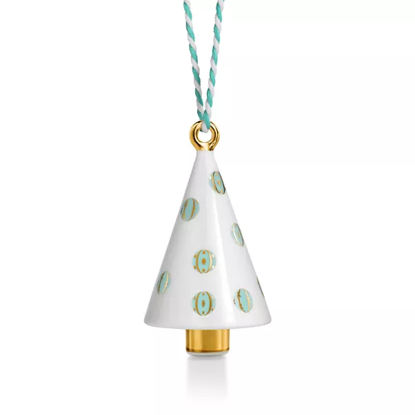 Tree Ornament in Multicolored Bone China
