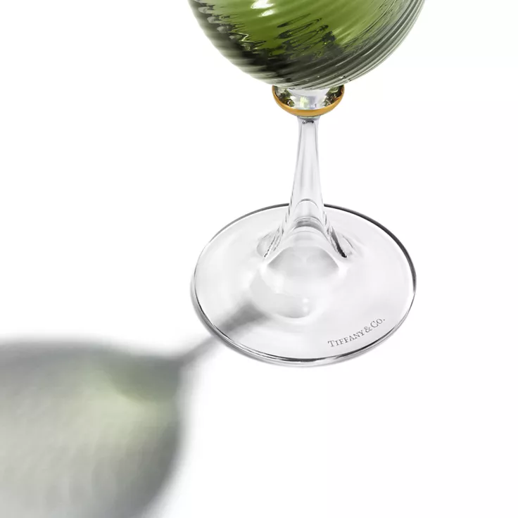 Tiffany Twist:White Wine Glass in Light Green Glass, 1
