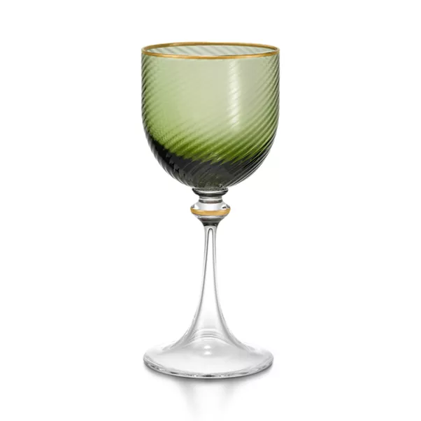 White Wine Glass in Light Green Glass