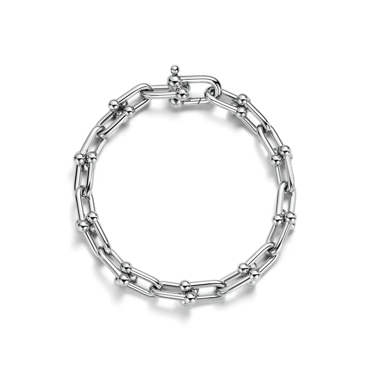 Pulsera de eslabones medianos de platino