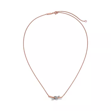 Tiffany Knot:Small Pendant in Rose Gold and Platinum with Diamonds, 2