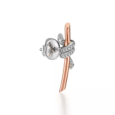 Tiffany Knot:Earrings in Rose Gold and Platinum with Diamonds, 2