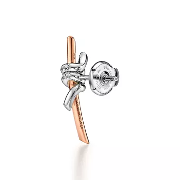 Tiffany Knot:Earrings in Rose Gold and Platinum with Diamonds, 3