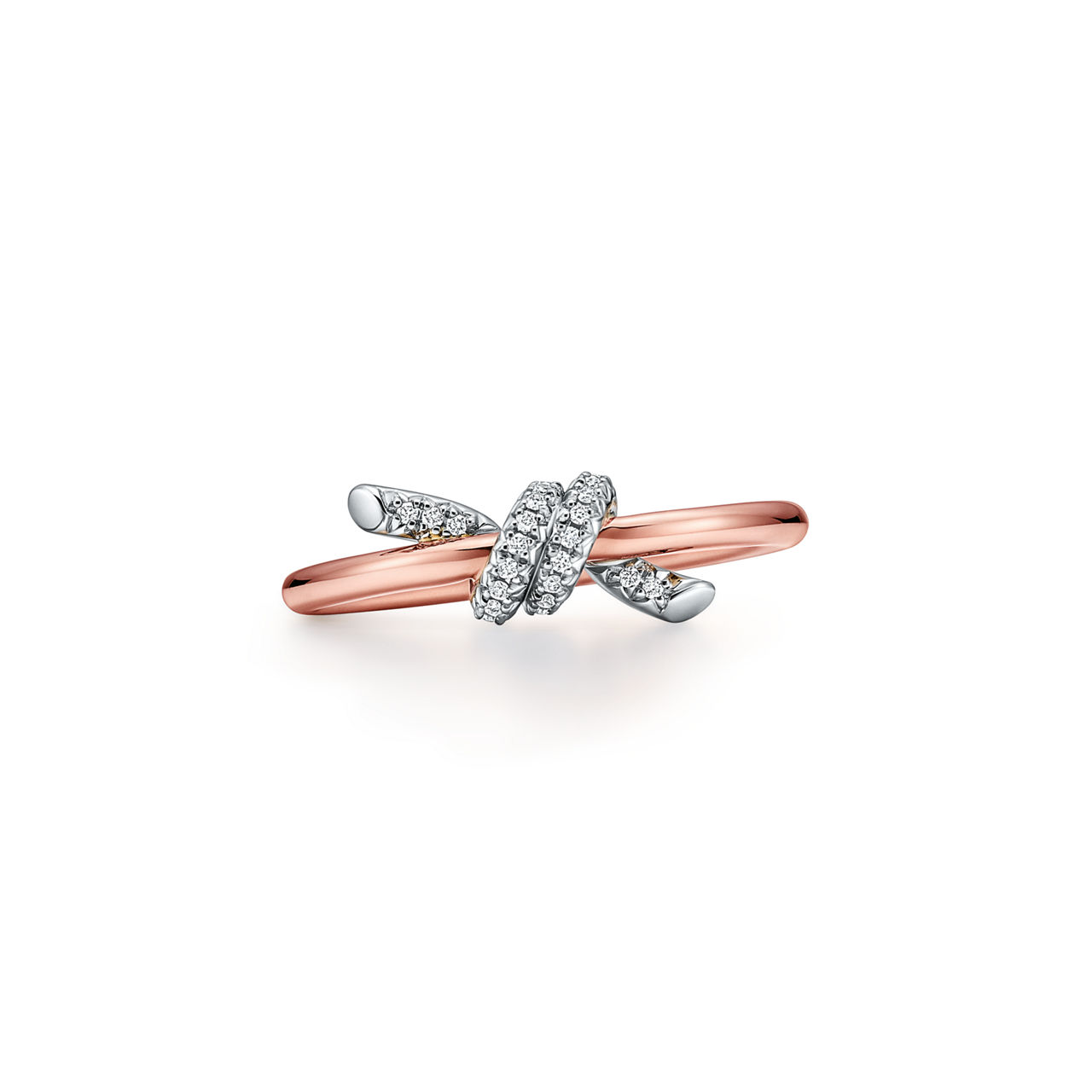 Ring in Rose Gold and Platinum with Diamonds