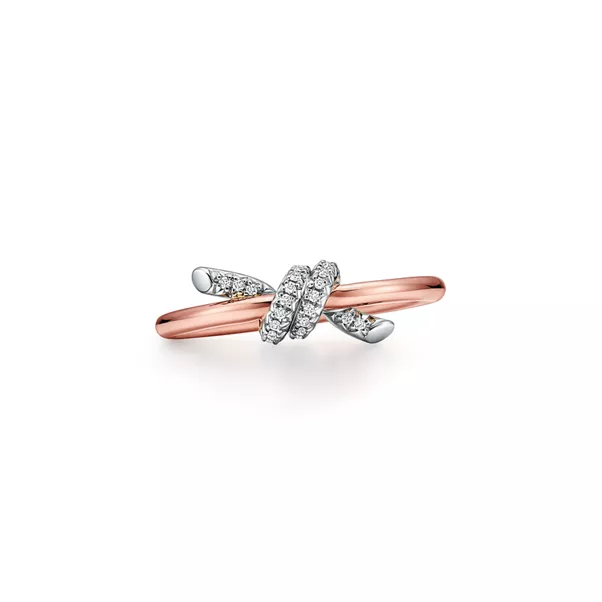 Ring in Rose Gold and Platinum with Diamonds