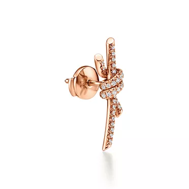 Tiffany Knot:Earrings in Rose Gold with Pav&eacute; Diamonds, 2