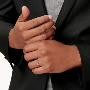 Tiffany Knot:Ring in Rose Gold and Platinum with Diamonds, 2