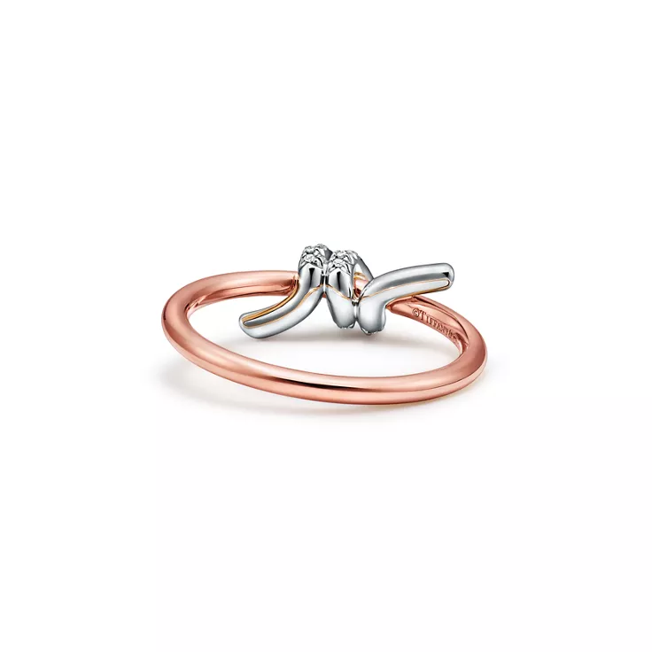 Tiffany Knot:Ring in Rose Gold and Platinum with Diamonds, 4