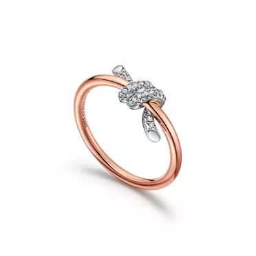 Tiffany Knot:Ring in Rose Gold and Platinum with Diamonds, 3