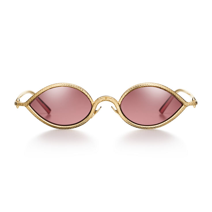 Tiffany Titan by Pharrell Williams:Sunglasses in Gold with Red Crystal Lenses image number 1