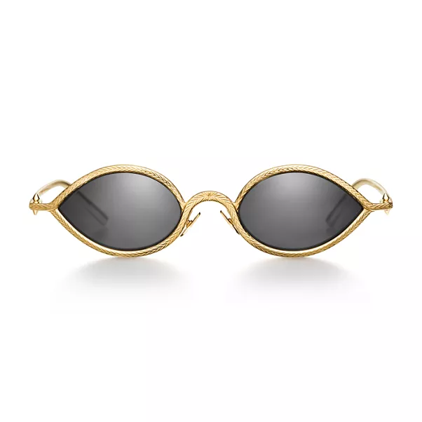 Sunglasses in Yellow Gold with Crystal Lenses
