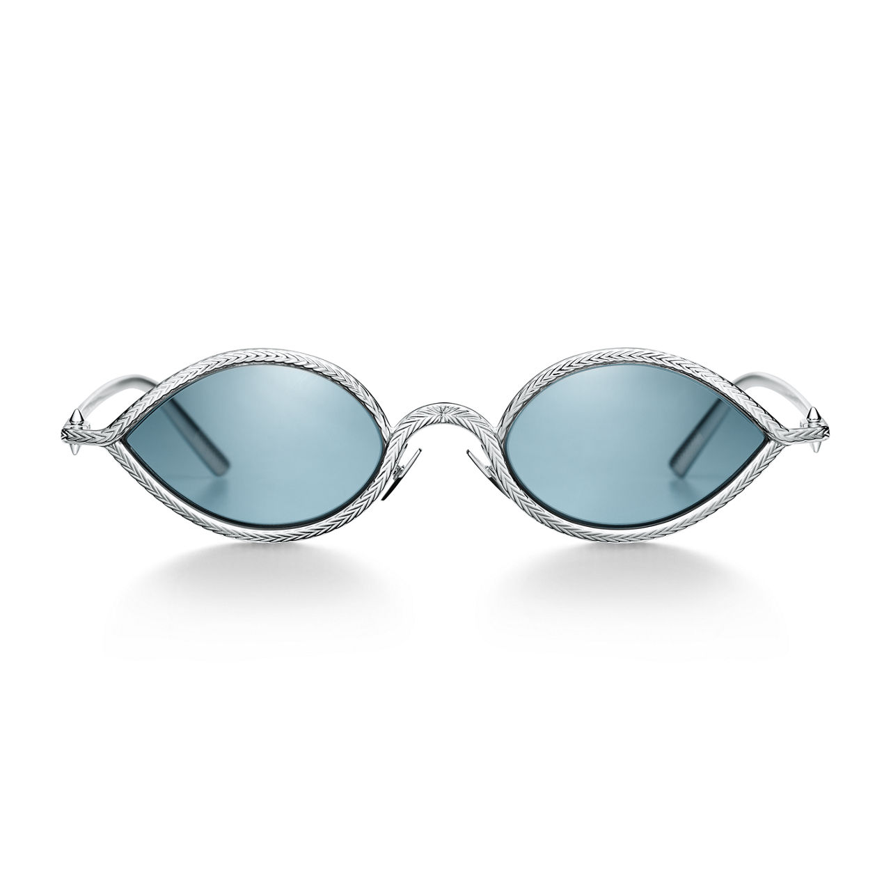 Sonnenbrille in Gelbgold mit Kristallgläsern