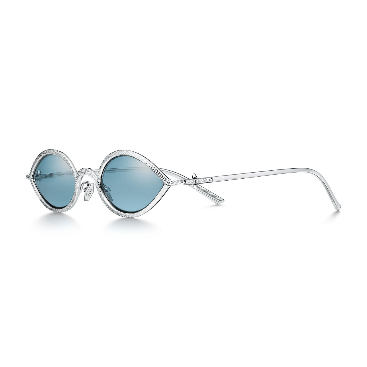 Sonnenbrille in Gelbgold mit Kristallgläsern