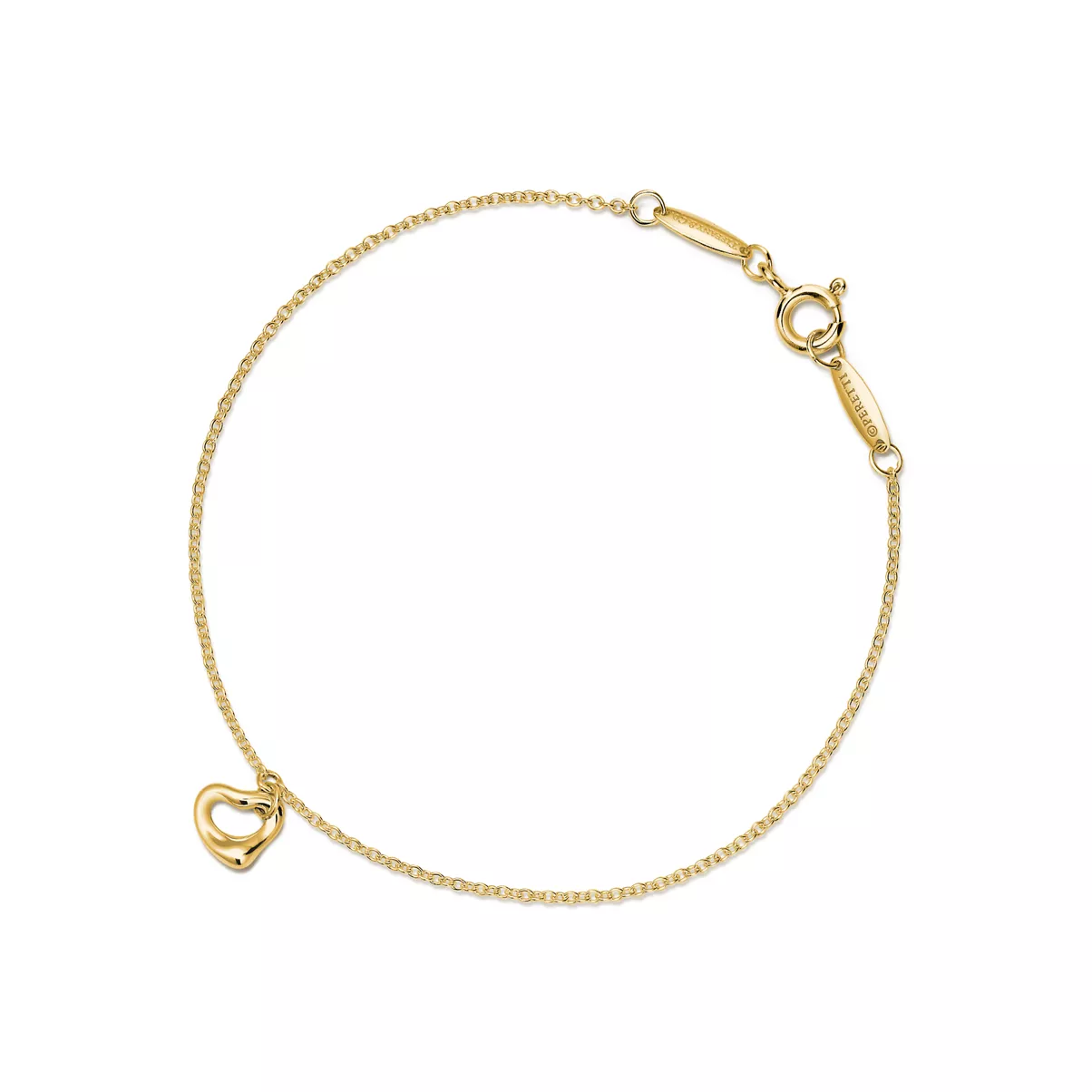 Open Heart Bracelet in Yellow Gold