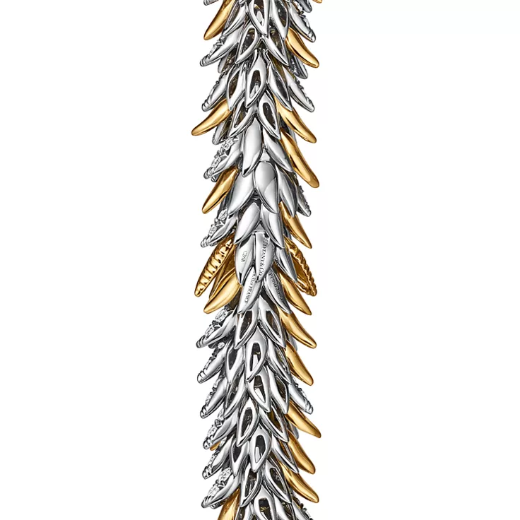 Bird on a Rock by Tiffany:Feathers Bracelet in Platinum and Yellow Gold, 1