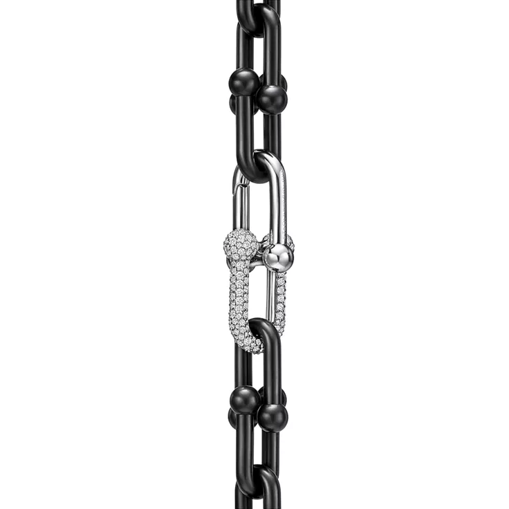 Tiffany HardWear:Large Link Bracelet in Titanium and Platinum with Diamonds, 4