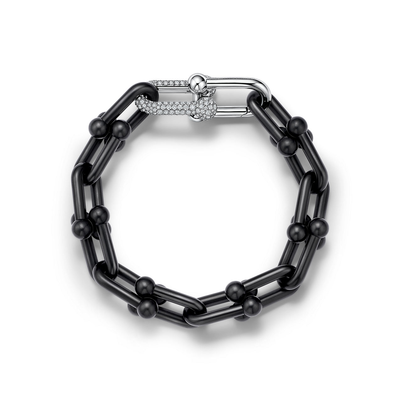 Tiffany HardWear:Large Link Bracelet in Titanium and Platinum with