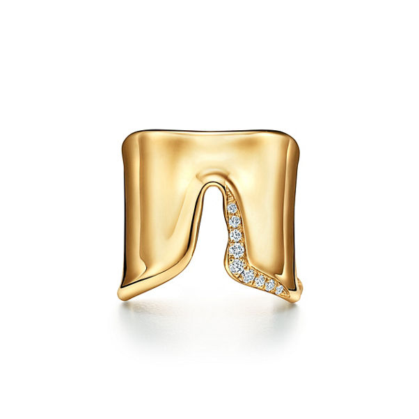 Collezione Elsa Peretti®:Anello Split in oro giallo con diamanti