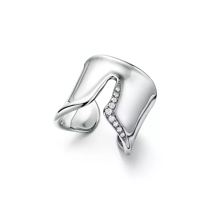 Elsa Peretti&reg;:Split Ring in Platinum with Diamonds, 5