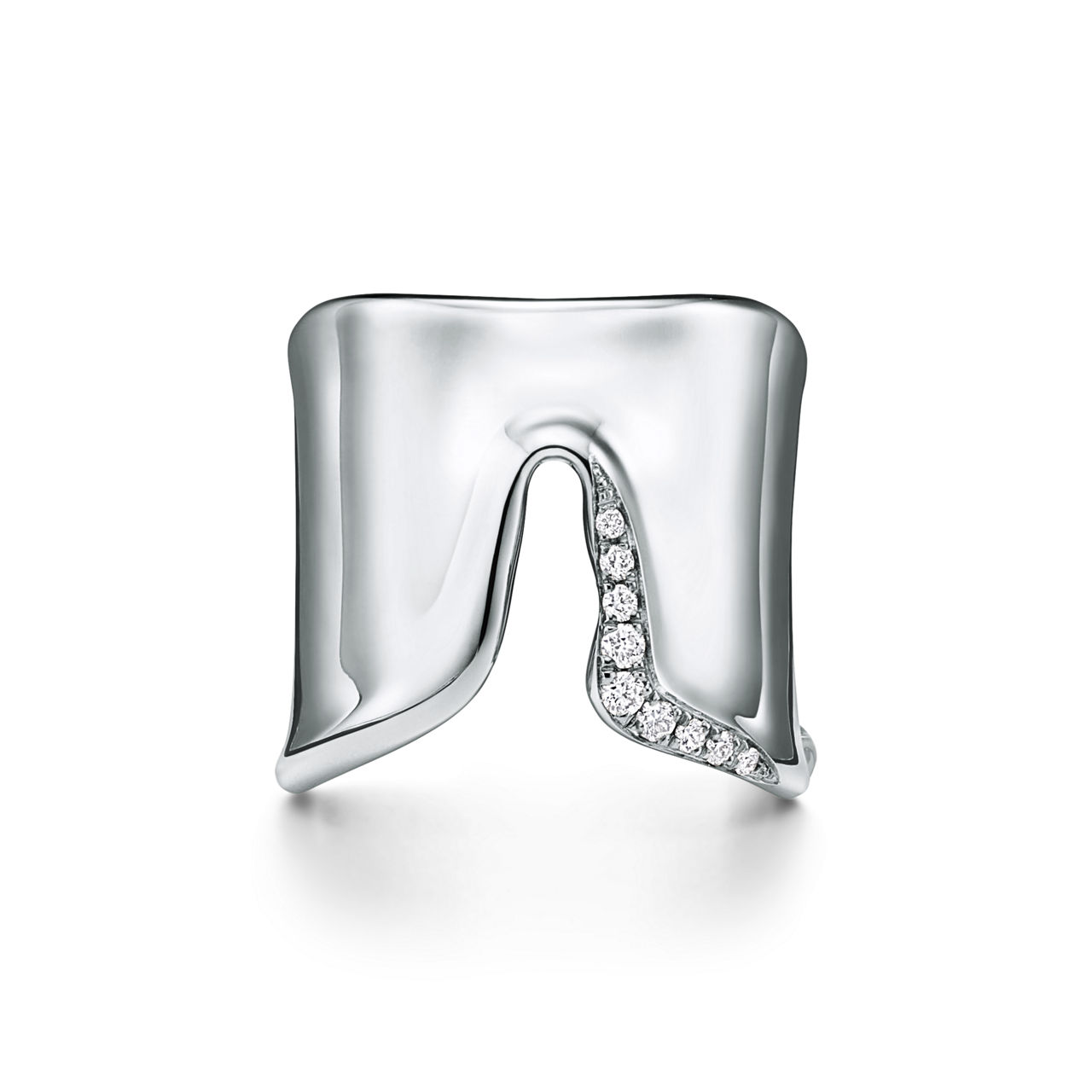 Split Ring in Platinum with Diamonds