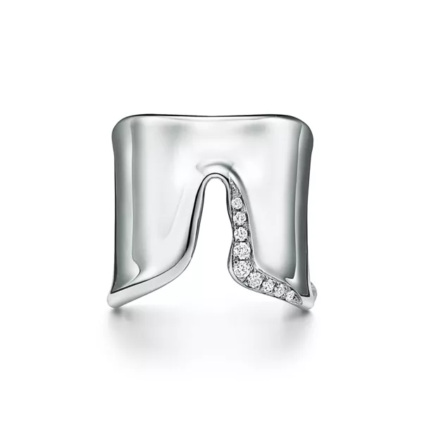 Collezione Elsa Peretti&reg;:Anello Split in platino con diamanti