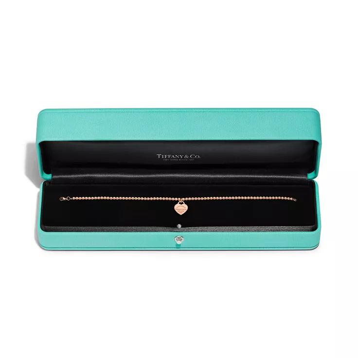 Return to Tiffany&trade;:Kugelarmband mit Mini-Herzanh&auml;nger in Ros&eacute;gold, 4