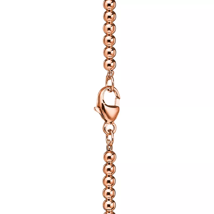 Return to Tiffany&reg;:Mini Heart Tag Bead Bracelet in Rose Gold, 4