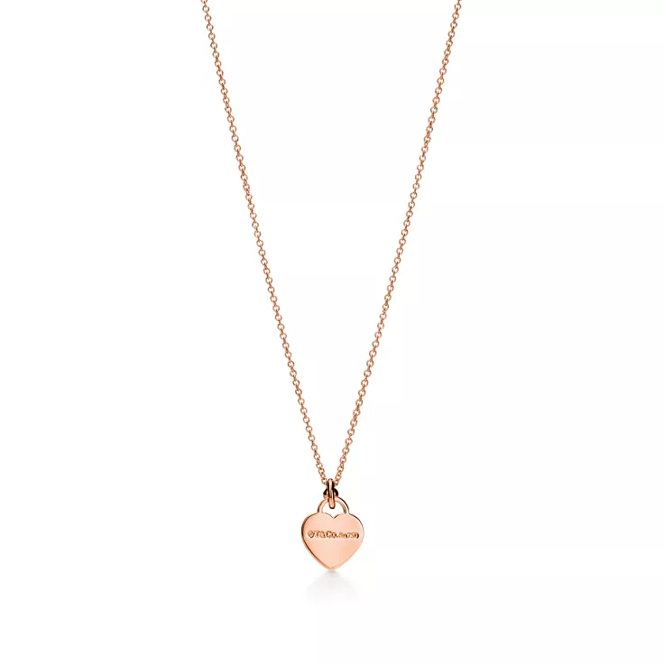 Return to Tiffany®:Mini Heart Tag Pendant in Rose Gold with a Diamond, 4