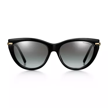 Tiffany Knot:Sunglasses in Black Acetate with Gray Gradient Lenses, 2