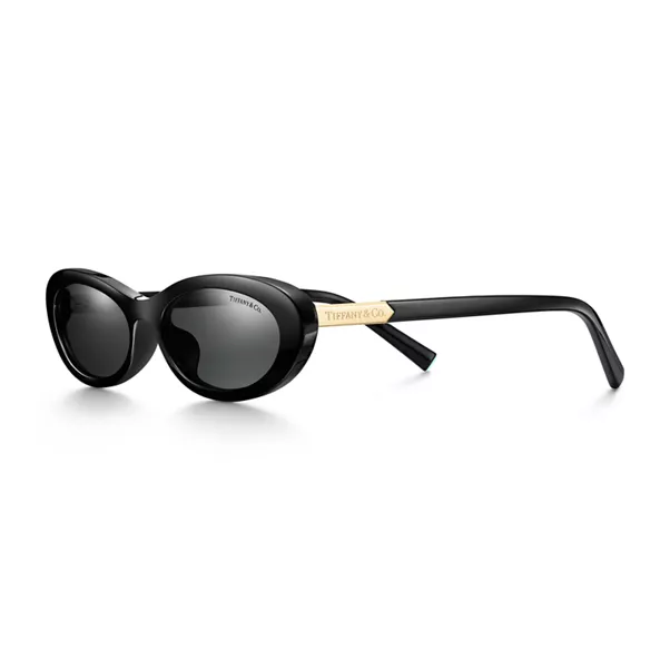 Sunglasses in Black Acetate with Dark Gray Lenses