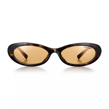 Tiffany:Sunglasses in Tortoise Acetate with Light Orange Mirrored Lenses, 2