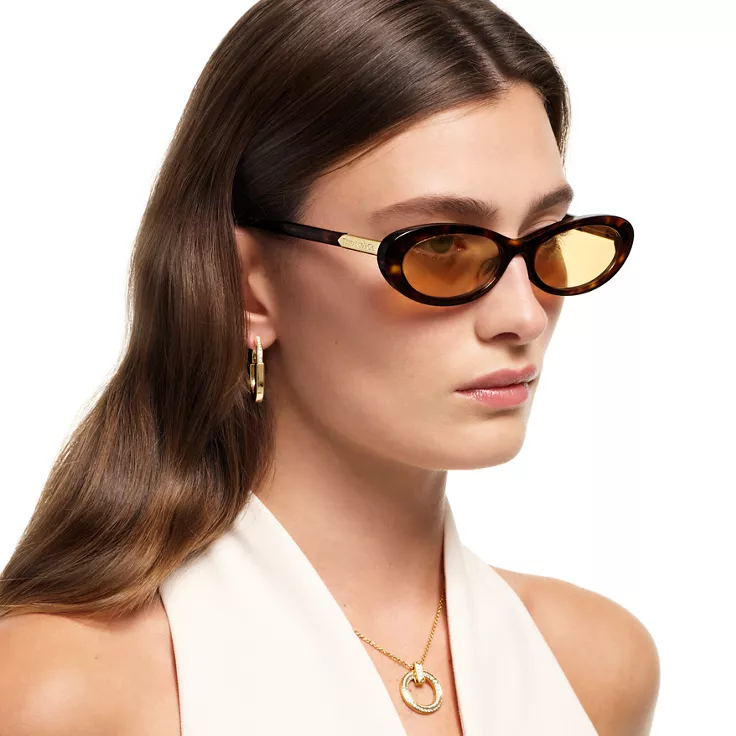 Tiffany:Sunglasses in Tortoise Acetate with Light Orange Mirrored Lenses, 1