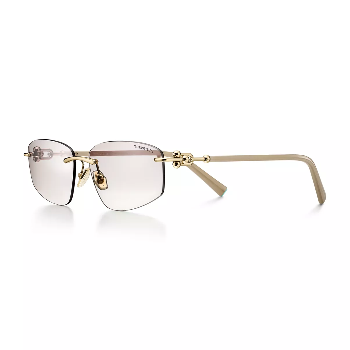 선글라스, 페일 골드 컬러 메탈, 라이트 그레이 렌즈