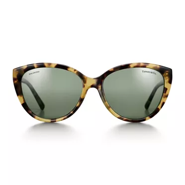 Tiffany T:Sunglasses in Blonde Tortoise Acetate with Green Lenses , 2