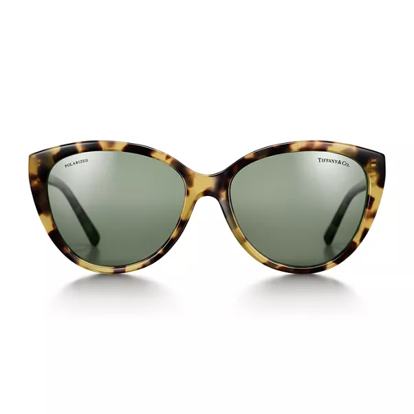 Sunglasses in Blonde Tortoise Acetate with Green Lenses 