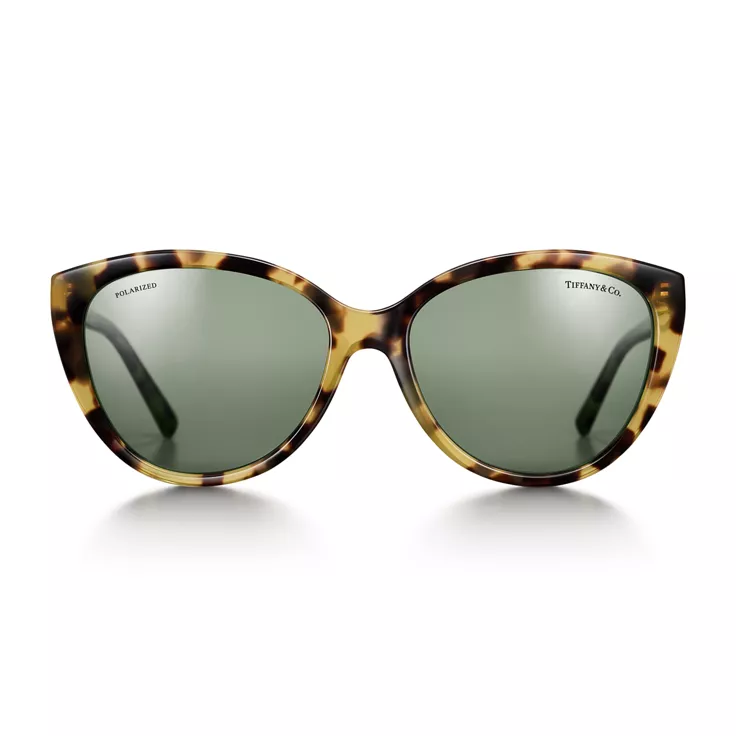 Tiffany T:Sunglasses in Blonde Tortoise Acetate with Green Lenses , 1