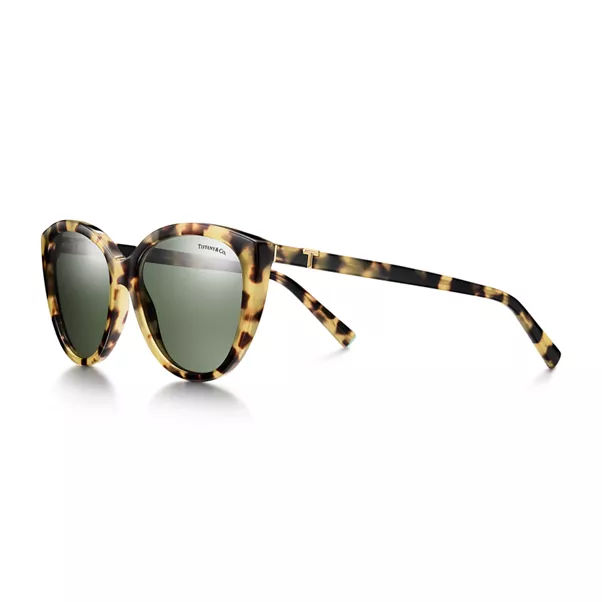 Sunglasses in Blonde Tortoise Acetate with Green Lenses 