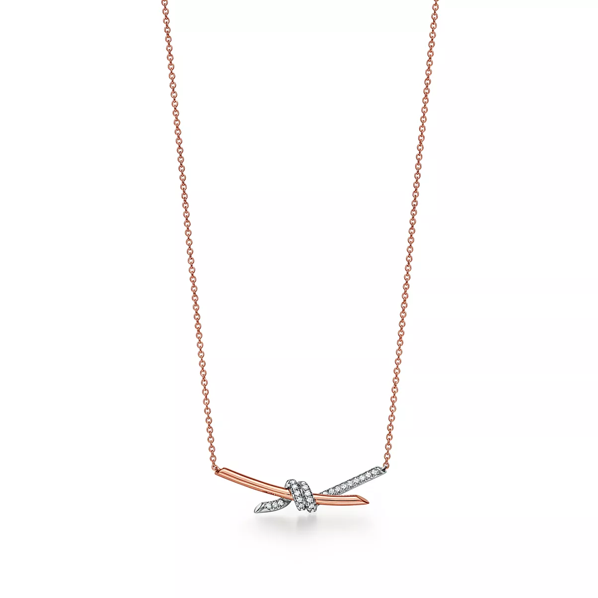 Pendant in Rose Gold and Platinum with Diamonds