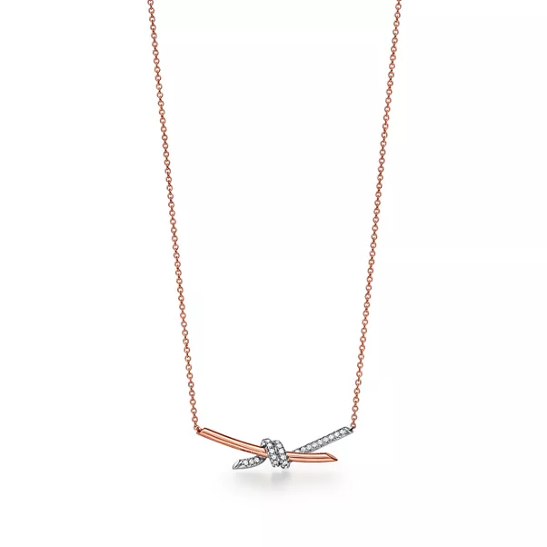 Pendant in Rose Gold and Platinum with Diamonds