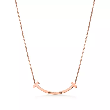 Tiffany T:Pendentif Smile en or rose 18 carats et nacre blanche. Medium., 3
