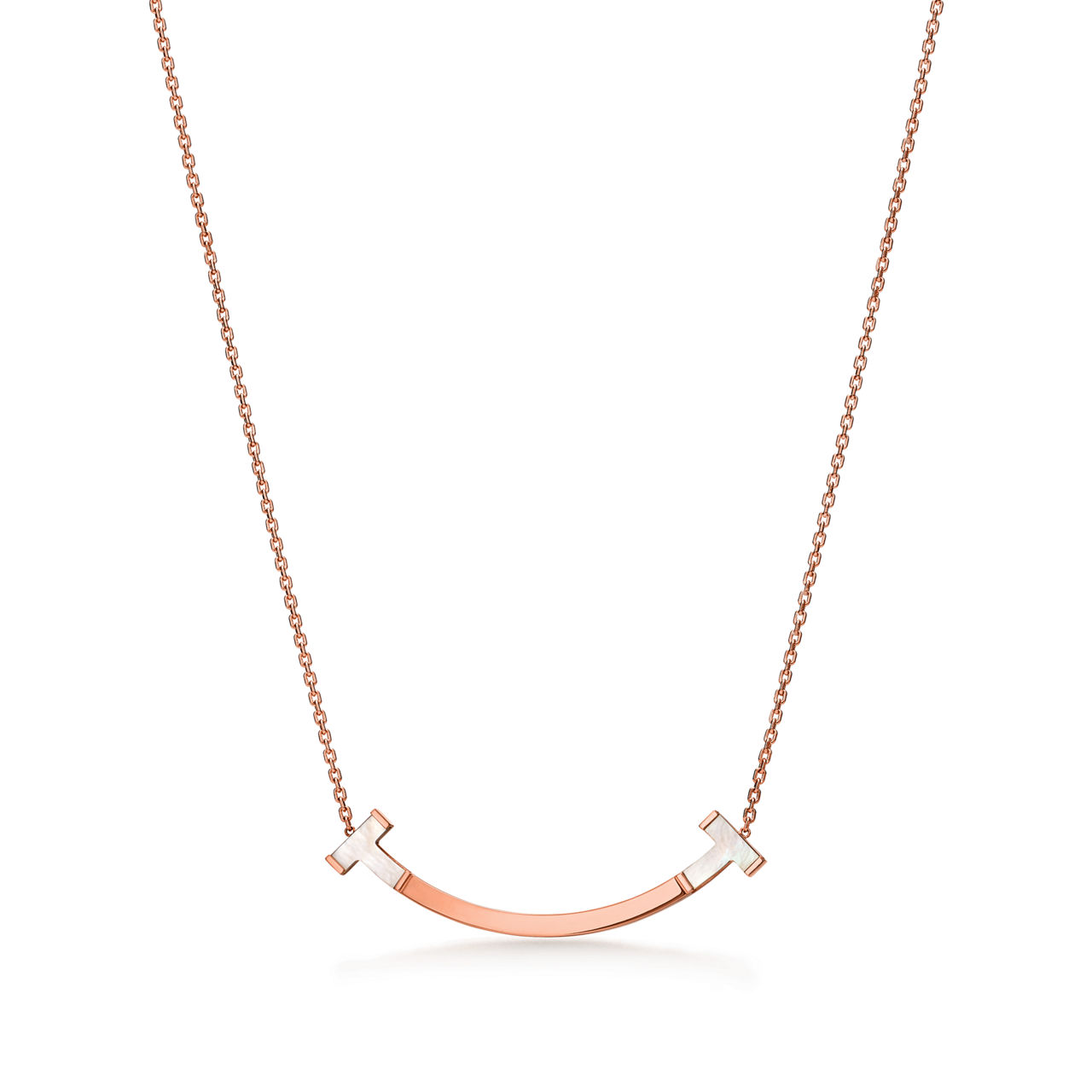 Pendente Smile in oro rosa con madreperla bianca, medio