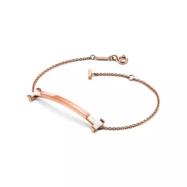 Tiffany T:Smile Medium Bracelet in Rose Gold with White Mother-of-pearl, 2