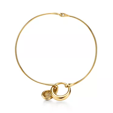 Elsa Peretti&reg;:Teardrop Necklace in Yellow Gold with Pav&eacute; Diamonds, 3