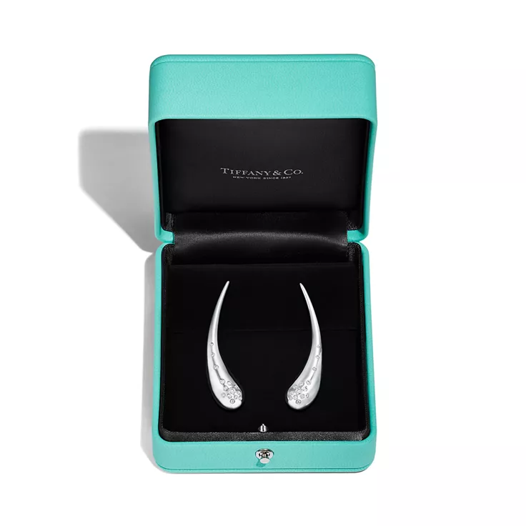 Elsa Peretti&reg;:Pendientes Teardrop de platino con diamantes, 4