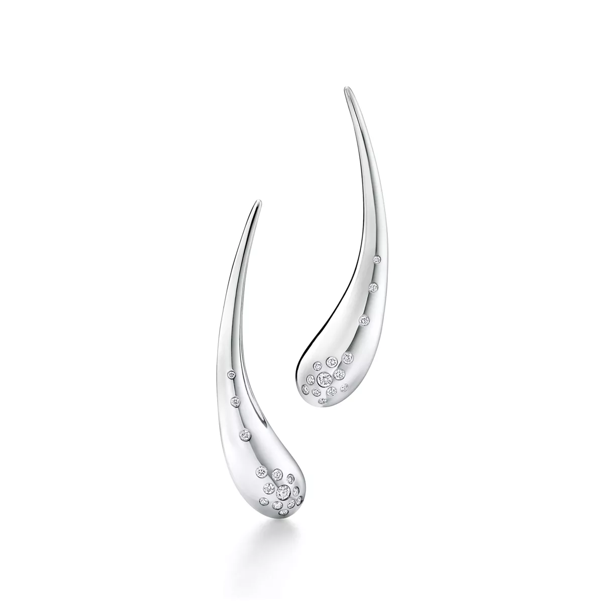 Teardrop Ohrringe&nbsp;in Platin mit Diamanten